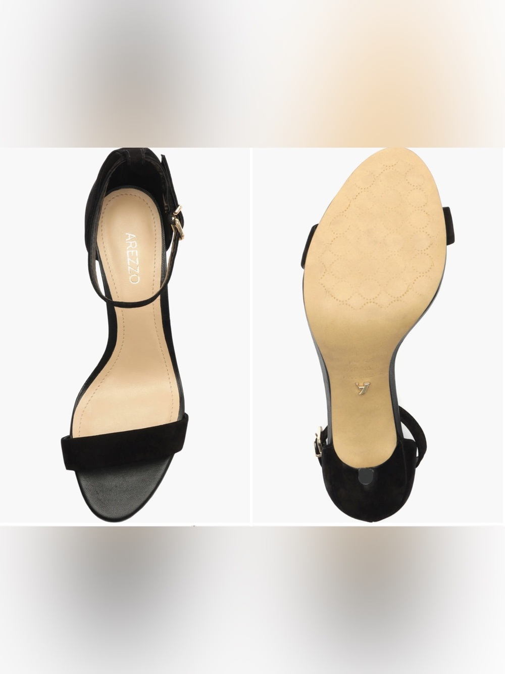 Arezzo Isabelli Ankle Strap Sandal - Black Suede - Women's Size 8 - Picture 3 of 16
